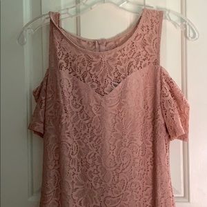 Pink laced dress by Enfocus Studio